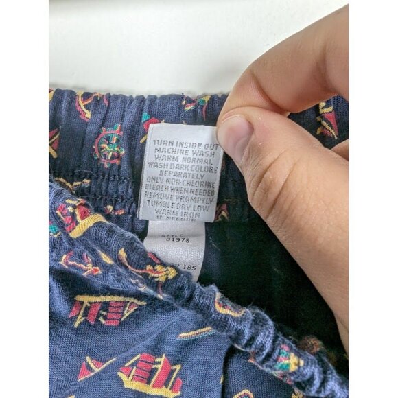 Vintage 80s Lands End Women Shorts Shirt Set Large Summer Made in USA Nautical - Picture 8 of 9